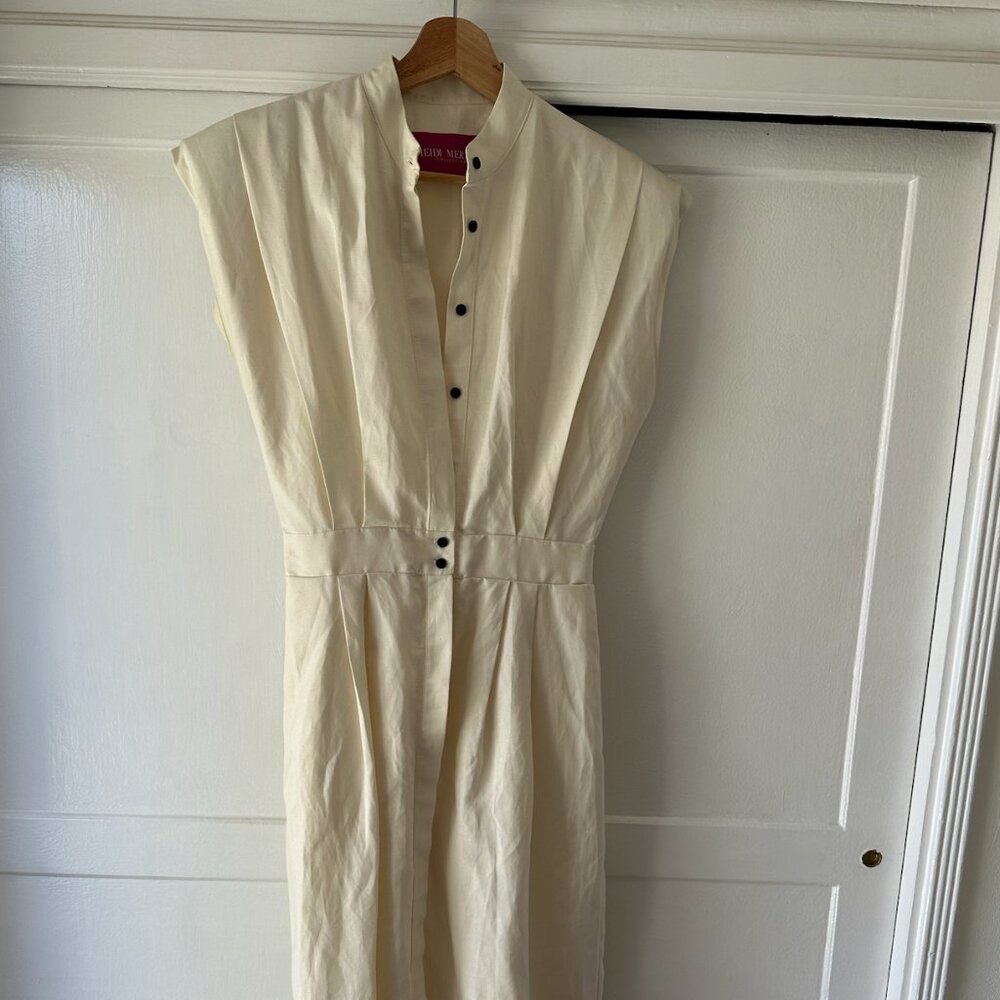 Heidi Merrick TIA Dress in White Raw Silk